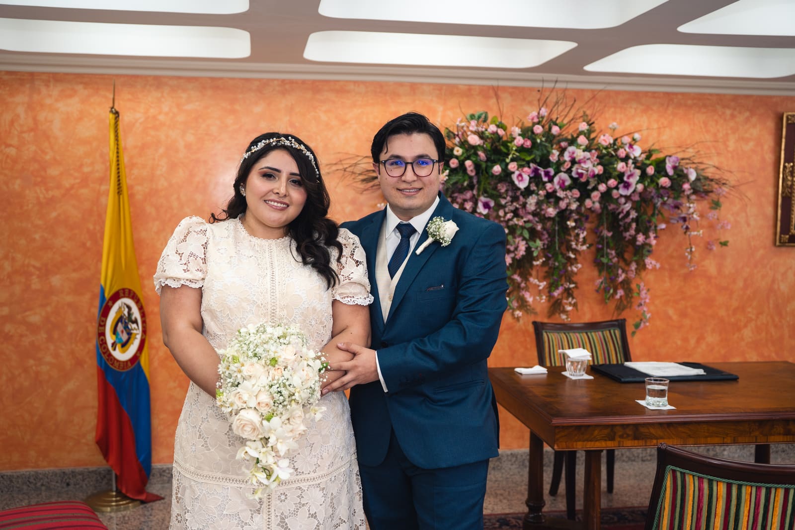 Giovanna y Alejandro el día de su boda