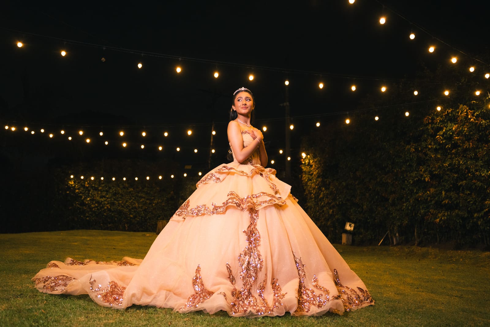Majo durante su fiesta de 15 años en la Hacienda San Martino, Bogotá